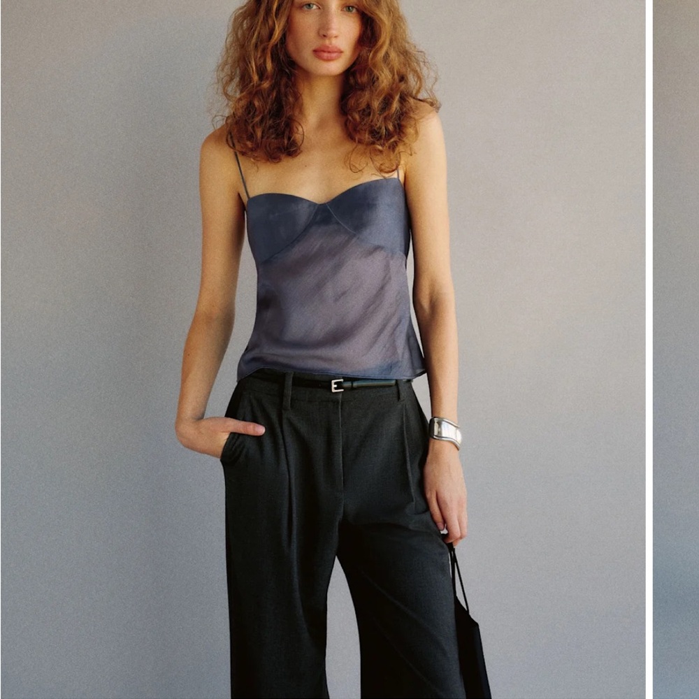 Stylish Blue Satin Camisole